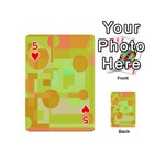 Green and orange decorative design Playing Cards 54 (Mini)  Front - Heart5