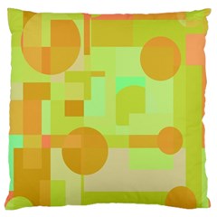 Green And Orange Decorative Design Large Cushion Case (one Side) by Valentinaart