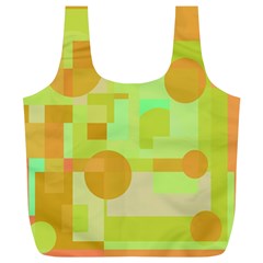 Green And Orange Decorative Design Full Print Recycle Bags (l)  by Valentinaart