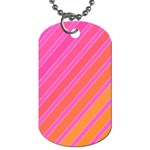 Pink elegant lines Dog Tag (Two Sides) Back