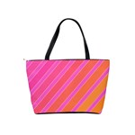 Pink elegant lines Shoulder Handbags Back