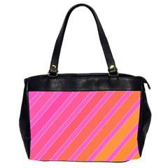 Pink Elegant Lines Office Handbags (2 Sides)  by Valentinaart