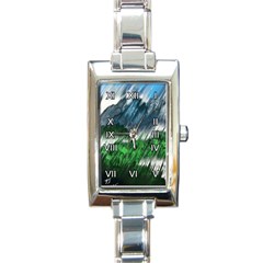 Bluegreen Rectangular Italian Charm Watch by tsartswashington