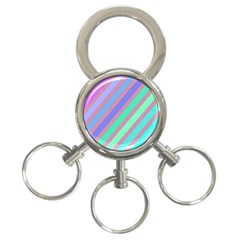 Pastel Colorful Lines 3-ring Key Chains by Valentinaart