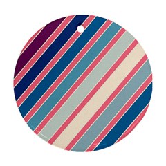 Colorful Lines Round Ornament (two Sides)  by Valentinaart