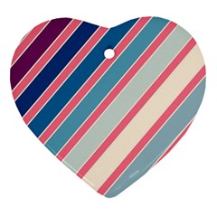 Colorful Lines Heart Ornament (2 Sides) by Valentinaart