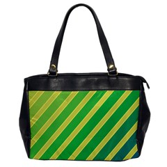 Green And Yellow Lines Office Handbags by Valentinaart