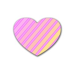 Pink And Yellow Elegant Design Heart Coaster (4 Pack)  by Valentinaart