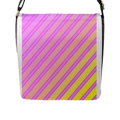 Pink And Yellow Elegant Design Flap Messenger Bag (l)  by Valentinaart