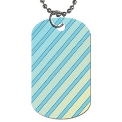 Blue Elegant Lines Dog Tag (two Sides) by Valentinaart