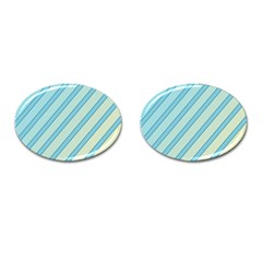 Blue Elegant Lines Cufflinks (oval) by Valentinaart