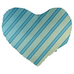 Blue Elegant Lines Large 19  Premium Flano Heart Shape Cushions by Valentinaart