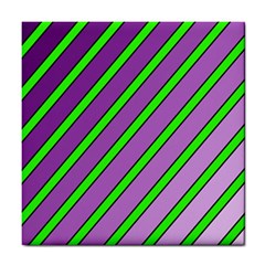 Purple and green lines Tile Coasters