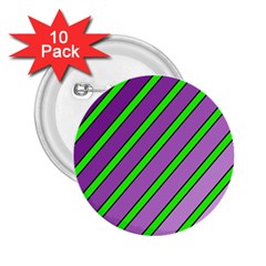 Purple and green lines 2.25  Buttons (10 pack) 