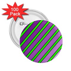 Purple and green lines 2.25  Buttons (100 pack) 