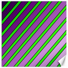 Purple and green lines Canvas 20  x 20  