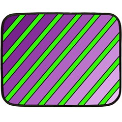 Purple And Green Lines Fleece Blanket (mini) by Valentinaart