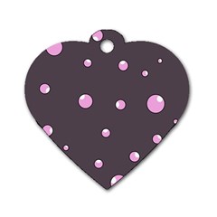 Pink Bubbles Dog Tag Heart (two Sides) by Valentinaart