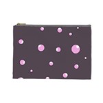 Pink bubbles Cosmetic Bag (Large)  Front