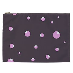 Pink Bubbles Cosmetic Bag (xxl)  by Valentinaart