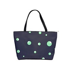 Green Bubbles Shoulder Handbags by Valentinaart