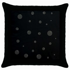 Gray Bubbles Throw Pillow Case (black) by Valentinaart