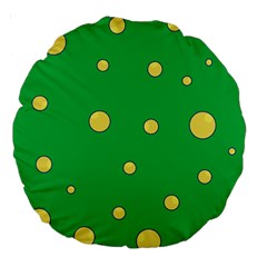 Yellow Bubbles Large 18  Premium Round Cushions by Valentinaart