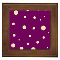 Purple And Yellow Bubbles Framed Tiles by Valentinaart