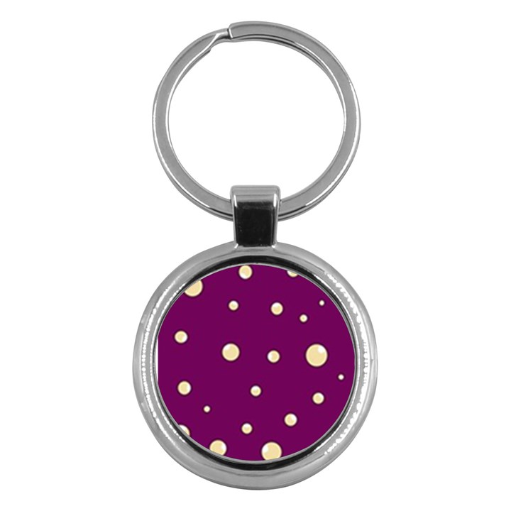Purple and yellow bubbles Key Chains (Round) 