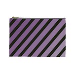 Purple elegant lines Cosmetic Bag (Large)  Front