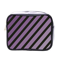 Purple Elegant Lines Mini Toiletries Bags by Valentinaart