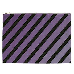 Purple Elegant Lines Cosmetic Bag (xxl)  by Valentinaart