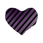 Purple elegant lines Standard 16  Premium Heart Shape Cushions Front