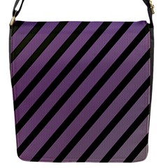 Purple Elegant Lines Flap Messenger Bag (s) by Valentinaart