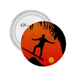 Man Surfing At Sunset Graphic Illustration 2 25  Buttons by dflcprints