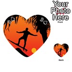 Man Surfing at Sunset Graphic Illustration Playing Cards 54 (Heart)  Front - Spade3