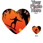 Man Surfing at Sunset Graphic Illustration Playing Cards 54 (Heart)  Front - Diamond3