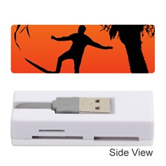 Man Surfing At Sunset Graphic Illustration Memory Card Reader (stick)  by dflcprints