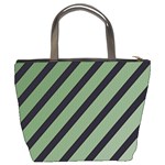 Green elegant lines Bucket Bags Back