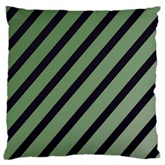 Green Elegant Lines Large Cushion Case (one Side) by Valentinaart