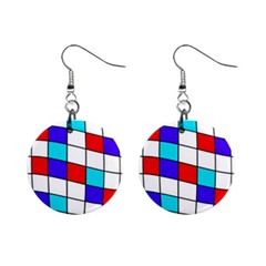 Colorful Cubes  Mini Button Earrings by Valentinaart