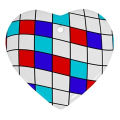 Colorful Cubes  Heart Ornament (2 Sides) by Valentinaart