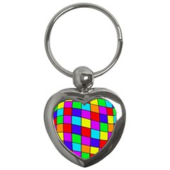 Colorful Cubes Key Chains (heart)  by Valentinaart