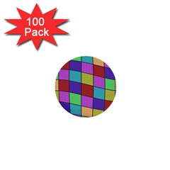 Colorful Cubes  1  Mini Buttons (100 Pack)  by Valentinaart