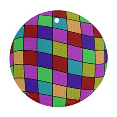 Colorful Cubes  Round Ornament (two Sides)  by Valentinaart