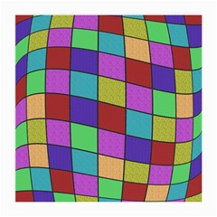 Colorful Cubes  Medium Glasses Cloth (2-side) by Valentinaart