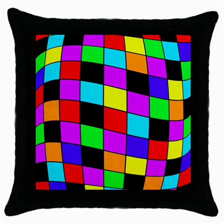 Colorful cubes  Throw Pillow Case (Black)