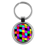 Colorful cubes  Key Chains (Round)  Front