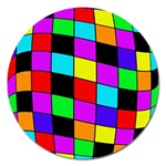 Colorful cubes  Magnet 5  (Round) Front