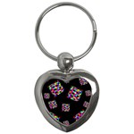 Flying  colorful cubes Key Chains (Heart)  Front